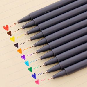 10Pcs Kleurrijke 0.38Mm Neutral Marker Pen Fineliner Pennen Voor School Kantoor Pen Set Kawaii Inkt Pen Kunst Levert leuke