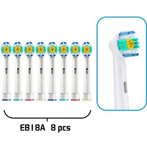 8Pcs Opzetborstels Voor Oral-B Elektrische Tandenborstel Advance Power/Vitality Precision Clean/Pro Gezondheid/Triumph/3D Excel