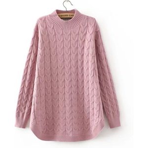 Herfst Coltrui Truien Vrouwen Plus Size 3 4 XL Casual Breien Trui Truien Roze Grijs Zwart KKFY332