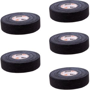 5 Roll multifunctionele Duurzaam Doek Hockeystick Tape 'x 25 Yards Zwart