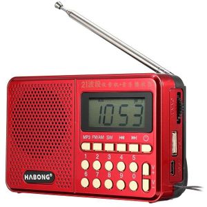 Draagbare Radio Fm/Am/Sw 21 Bands Digitale Sleutel Selectie Mini Telescopische Antenne Zakken MP3 Tf Usb Ontvanger speaker Outdoor