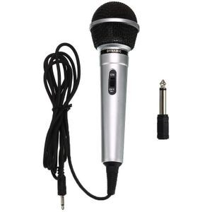 3.5mm + 6.35mm Podium Handheld Bedrade Microfoon Universele Prestaties Openbare Zender Opname voor Karaoke DJ Zwart Zilver