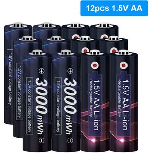 16Pcs Originele 1.5V Li Ion Aa Oplaadbare Batterij 3000mWh 2A 1.5V Oplaadbare Batterij