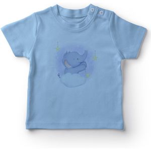 Angemiel Baby Ster Asan Kleine Olifant Baby Boy T-shirt Blauw