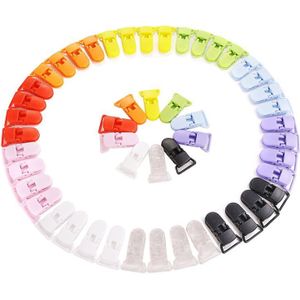 50 Pcs Fopspeen Clip Jarretel Riem Plastic Clip 10 Kleuren