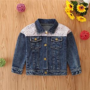 Baby Meisje Jas Herfst Baby Meisjes Kleding Revers Luipaard Gestikt Denim Jas Jas Manteau Fille Ropa Bebe Куртка Детская