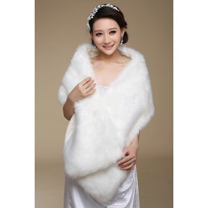 Lang Haar Faux Fur-Avond Wrap Bruids Jassen Wedding Jas (Lengte 170 Cm)