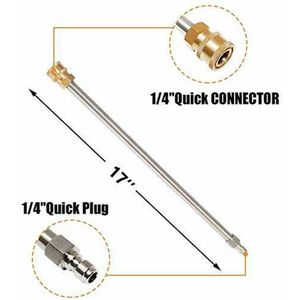 16Inch/40Cm Extension Wand Lance Voor Hogedrukreiniger 1/4 Inch Quick Connect 4,000 Psi Tuin Gereedschap onderdelen