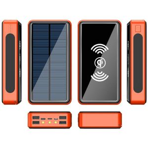 80000Mah Solar Power Bank 4 Usb Draagbare Externe Lader Snel Opladen Powerbank Led Licht Externe Batterij Voor Xiaomi Iphone