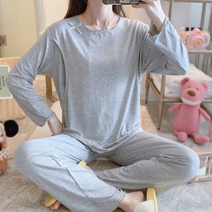 Postpartum Moeder Hyperelastic Verpleging Pyjama Sets Met Broek Zwangere Vrouw Borstvoeding Warme Kleding Moederschap Nachtkleding