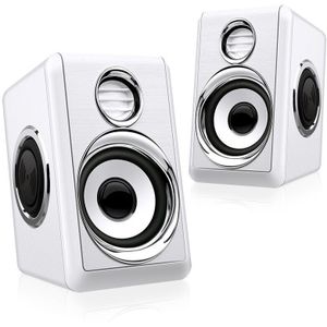 Bedrade Computer Speakers Bass Versterking 4 Membraan 1 Paar USB + AUX voor Laptop Desktop Telefoon 8W High Power luidspreker