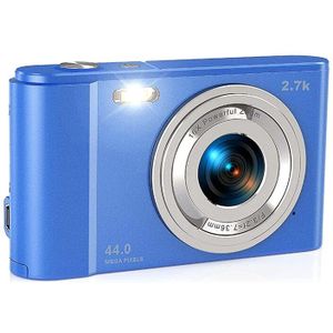 Digitale Camera 2.7K Hd 44MP Vlogging Camera Met 16X Digitale Zoom, compact Pocket Camera Met Licht Invullen Voor Tieners, Blauw