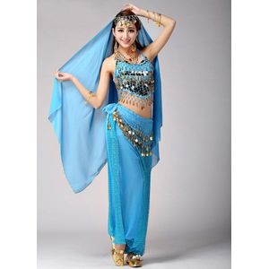 Volwassen Bellydance Kostuum voor Vrouwen 4 stuks Pak Buikdans Kostuum Oosterse Prestaties 4 stuks set Zwart Buikdansen Kleding