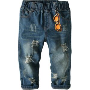 1-7Y Kids Jongens Jeans Broek Houden Blauw Hoge Elastische Taille Casual Broek Broek Herfst Kleding