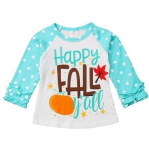 Peuter Baby Meisje Jongen Gelukkige Herfst Herfst Katoen Brief Kleding Lange Mouwen Party Tops T-shirt Pop Outfits 0-7T