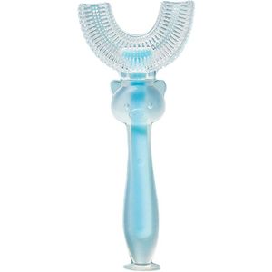 Kids Tandenborstel Siliconen Orale Care Cleaning Brush Voor Peuters Leeftijden 2-12 Kinderen U-vorm Zuigeling Tandenborstel met Handvat