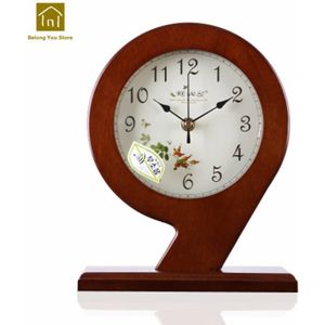 Europese Stijl Klok Houten Huis Creatieve Bureau Beugel Klokken Tafel Quartz Horloge Relogio De Mesa Huis Decoratie WKJ015