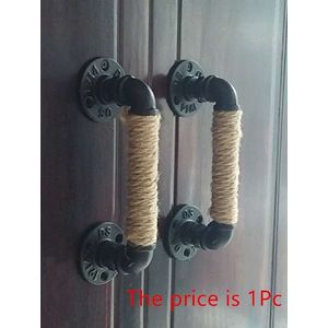 1 Pc Industriële Stijl Loft Retro Waterleiding Grote Kast Houten Deur Europese Stijl Handvat Creatieve Smeedijzeren Hennep Handvat