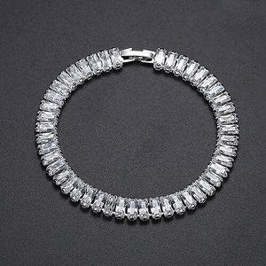 Luoteemi Glanzende Vierkante Zirconia Manchet Armbanden Elegante Vrouwen Wedding Party Tennis Armband Luxe Mode-sieraden Bijoux