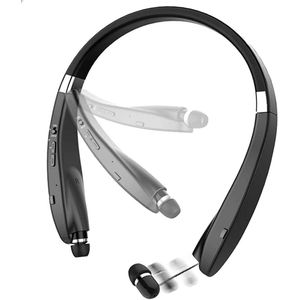 Opvouwbaar Bluetooth Headset Intrekbare Bluetooth Hoofdtelefoon Voor Sport Noise Cancelling Stereo Nekband Draadloze Headset