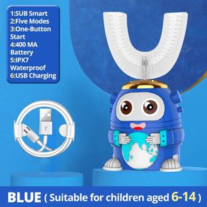 De Tandenborstel Elektrische U-Vormige Baby Oplaadbare Waterdichte 6-14 Oude Kinderen Tandenborstel