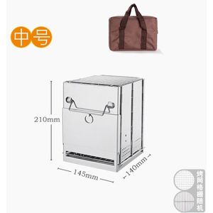 Camping Houtkachel Multifunctionele Rvs Folding Camp Stove Lichtgewicht Draagbare Hout Oven Voor Outdoor Picknick Bbq
