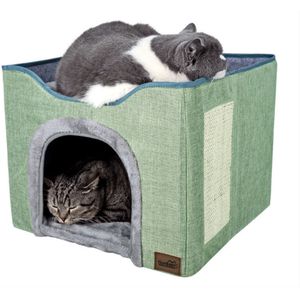 Zoete Kat Huis Kat Scratcher Warm Huisdier Mand Gezellige Kitten Lounger Kussen Tent Zeer Zacht Kleine Hond Mat Tas Voor cave Bed Voor Katten