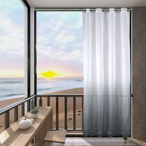 Gradiënt Kleur Outdoor Veranda Tuinhuisje Sheer Gordijnen Tule Top Voile Tule Gordijn Voor Woonkamer Moderne Hotel Decoratie