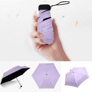 Vrouwen Luxe Lichtgewicht Paraplu Zwarte Coating Parasol 5 Fold Zon Regen Paraplu Unisex Travel Portable Outdoor Paraplu