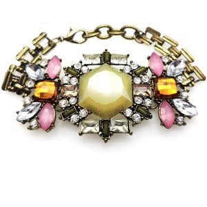 D & D Charm Turkse Crystal Vrouwen Armband Antieke Gouden Kleur Grijs Crystal Bohemen Etnische Wedding Bridal Vintage Sieraden