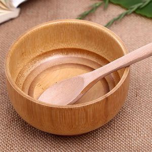1 Pc Creatieve Keuken Chinese Bamboe Kom Ronde Ecologic Spice Natuurlijke Handgemaakte Houten Dip Kom Keuken Gadget Set
