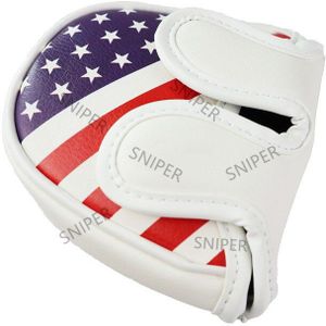 Golf Usa Mallet Headcover Putter Cover Waterdichte Pu Leer Voor Center-As Of Side-As Putter Club