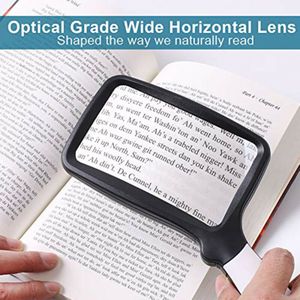 Handheld Vouwen Vergrootglas Met 5 Led Licht Hd Acryl Vierkante Vergrootglas Voor Ouderen Krant Uitziende Kijken