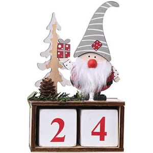 Kerst Houten Kalender Kerstman Ornament Jaar Kerst Advent Countdown Kalender Desktop Kerstversiering