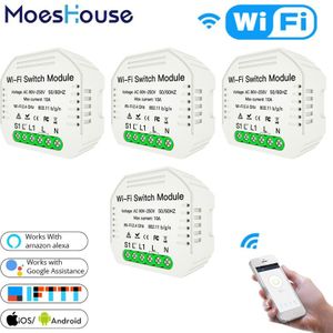 Mini Wifi Slimme Lichtschakelaar Diy Breaker Module Smart Leven Tuya App Afstandsbediening, werkt Met Alexa Echo Google Home 1 2 Manier