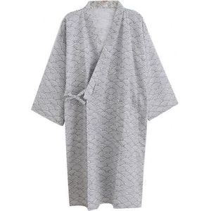 Mannen Mode Afdrukken Kimono Robe Nachtkleding Nachtjapon Losse Mid Lengte Badjas Nachtjapon Voor Mannen Toevallige Homewear