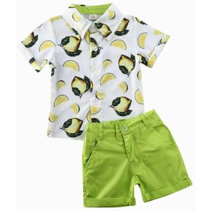1-6Y Peuter Kids Baby Jongens Kleding Sets Citroen Tops T-shirt Shorts Broek 2 Stuks Outfits Kleding