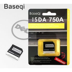 BaseQi microSD Card Adapter 750A Ninja Stealth Drive Metalen adaptador Voor Dell XPS 15 &quot;9550 Micro Sd-kaart reader adaptador