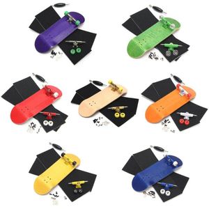 Basic Vergadering Houten Toets Professionele Vinger SkateBoard Hout Fingerboars Met Lagers Wiel Foam Tape Set 7 Colours