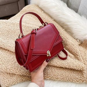 Elegante Vrouwelijke Effen Kleur Tote Bag Pu Leer Vrouwen Handtas Lock Schouder Messenger Bag