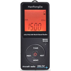 Hanrongda - Wereldontvanger - FM/AM/Air Radio - Pocket Radio met LCD-scherm