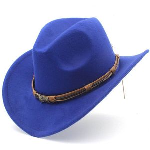 Vrouwen mannen Woo Hollow Western Cowboyhoed voor Winter Herfst Mode Riem Maat 56-58 CM Cowgirl Jazz Toca Sombrero Cap