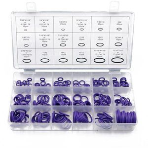 270 Stks/partij Paars Groen Rubber O Ring Assortiment Washer Pakking Afdichting O-Ring Kit 18 Maten Met Plastic Doos