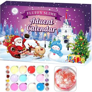 24 Stks/set Slime Advent Kalender Aftellen Naar Kerst Snoep Plasticine Speelgoed Cadeau Voor Kids Teens