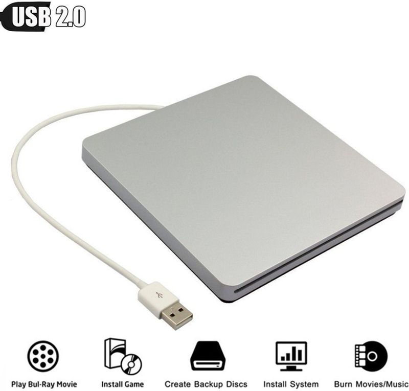 BillionCharm - Universal - Externe DVD-brander - USB 2.0 - 8X DVD-speler - 24X CD-R Brander