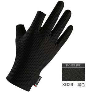 Mesh Handschoen 2 Vinger Bloot Vissen Handschoenen Mannen Vrouwen Voor Klim Riding Cool Anti-Slip Volledige Vinger Licht Handschoenen vissen Kleding