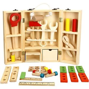 Houten Tool Speelgoed Pretend Play Gereedschapskist Accessoires Set Educatief Bouw Speelgoed Kids