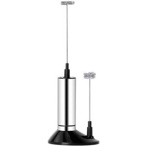 Elektrische Melkopschuimer 2 Garde Hand Melkschuimer Keuken Mixer Voor Cappuccino Eiklopper Drankjes Blender Met Stand