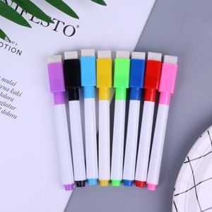 8 Pcs Magnetische Kleurrijke Zwarte School Klaslokaal Whiteboard Pen Droog White Board Markers Ingebouwde Gum Student Kinderen Tekening