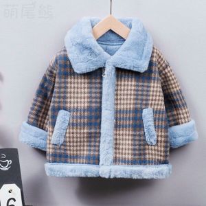 Boys Woolen Coats Autumn Winter Kids Thick Vekvet Windbreaker Suits For Baby Boy Children Tench Jaclet Outerwear Clothes